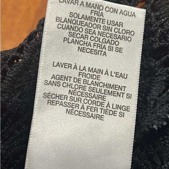 Emaline women black cotton open front 3/4 sleeve flower cardigan 2X - Picture 7 of 7